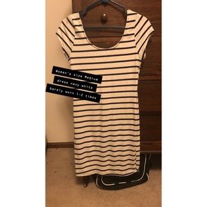 Navy blue striped dress